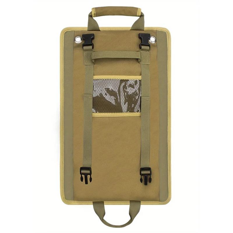 Robuster Roll-Up-Werkzeugtaschen-Organizer mit 4 Werkzeugtaschen und 2 abnehmbaren Taschen.