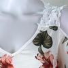 Sommer schulterfrei Blumendruck Sexy Spitze Sommerkleid Damen Lässig Strand Urlaubs Kleid Kurzarm Vestidos Mode Damen