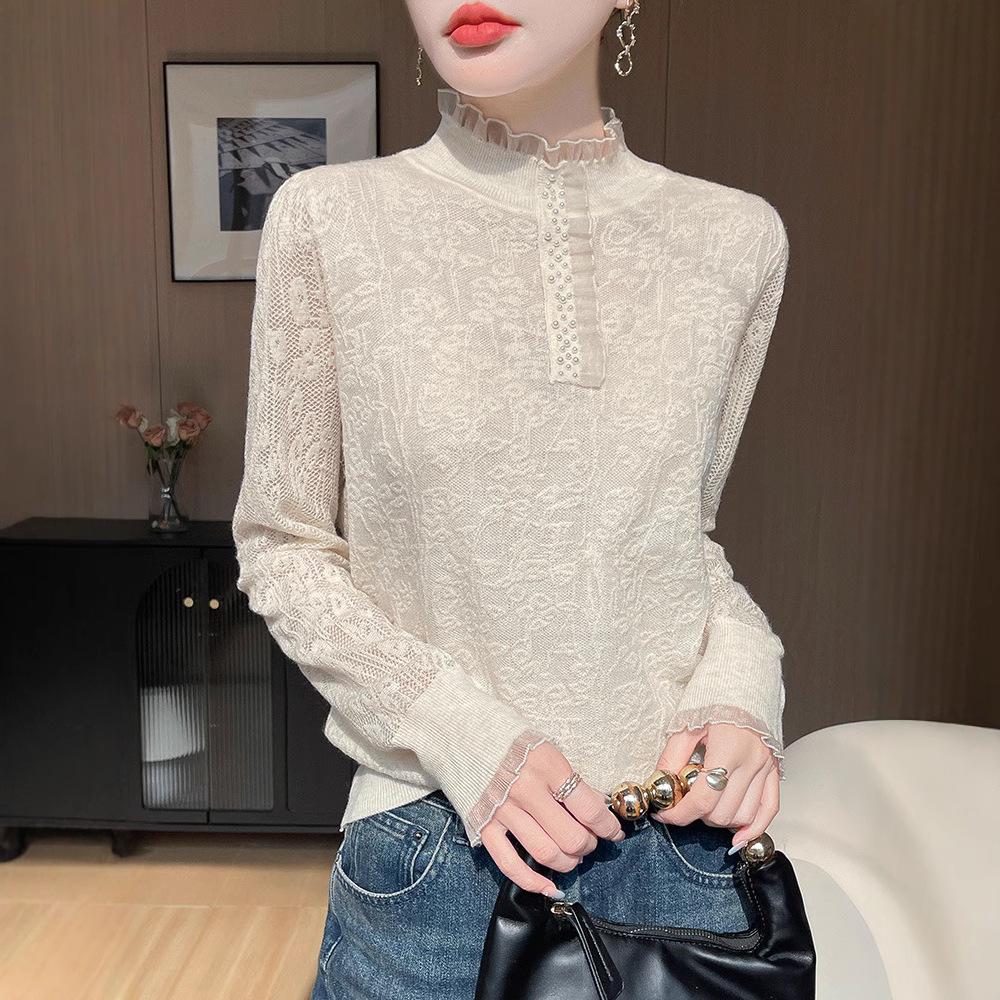 

Women s Spring/Summer Slimming Hollow Knit Pullover L (110-130 lbs)