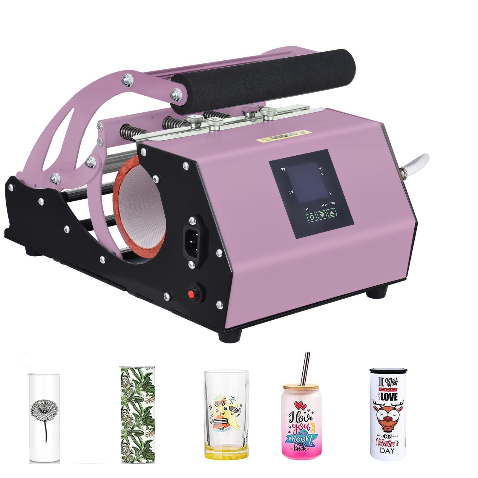 

220V Tumbler Heat Press Machine для 11oz-20oz сублімаційних прямих пустих тонких стаканів, скляних кухлів AU рожевий
