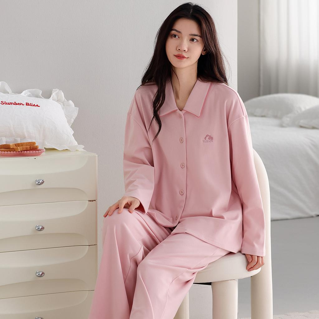 Autumn And Winter Pajamas Women'S German Velvet Warm Long-Sleeved Cardigan Can Be Worn Outside Loungewear Winter Thin Velvet Simple Casual Suit