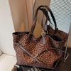 Women's Soft Large Capacity Leopard Shopper Shopping Bag New Travel Casual Shoulder Bag Handbags and Purses