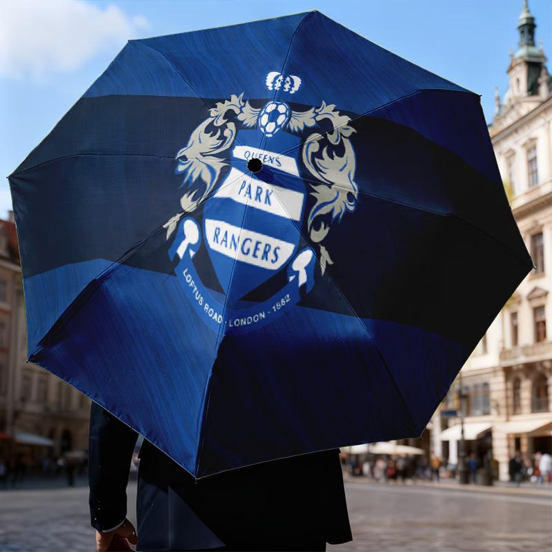 Queens Rangers Football Automatic Folding Umbrella - 8-Rib Travel Umbrella with Auto Open/Close & Portable Gifts for Holidays or Birthdays