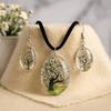 Pressed Flower Jewelry 3-Piece Tree of Life White