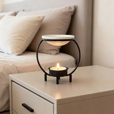 Iron Aromatherapy Candle Holder Portable Fragrance Burner Aromatherapy Lamp  Indoor Use