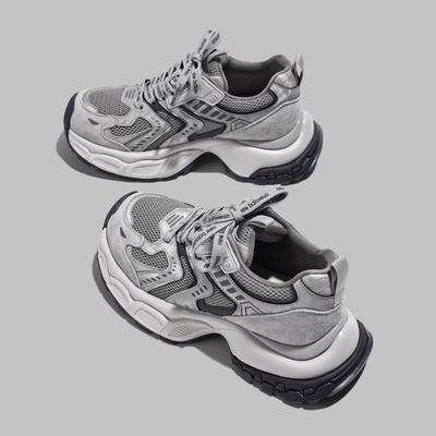 Retro Contrasting Color Splicing Platform Shoes Women's New Fashionable Versatile Comfortable Breathable Casual Sports Shoes
