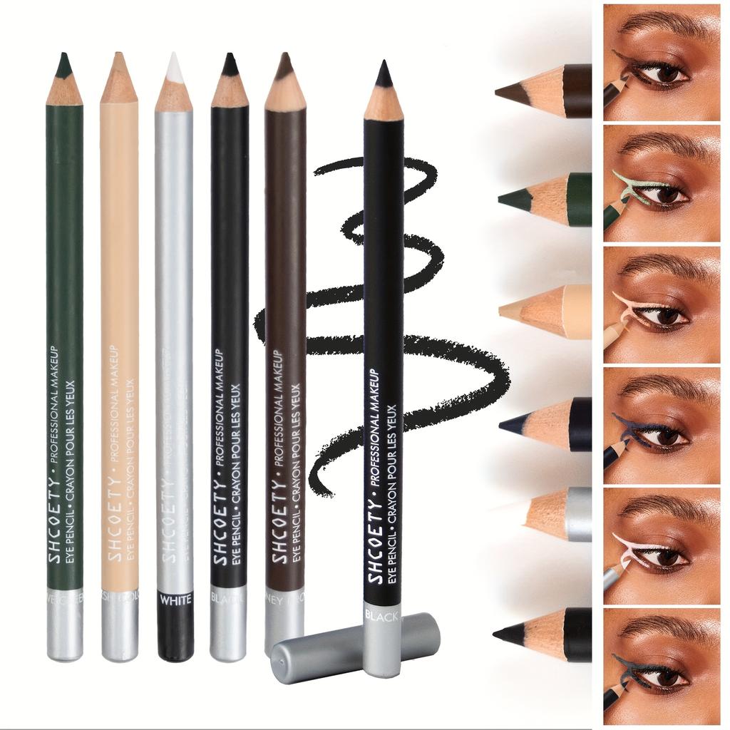 Multi-color Pencil-style Eyebrow and Eyeliner Pencil, Smudge-proof, Multi-functional Makeup Brush for Eyebrows, Eyes, and Double Eyelid Creation