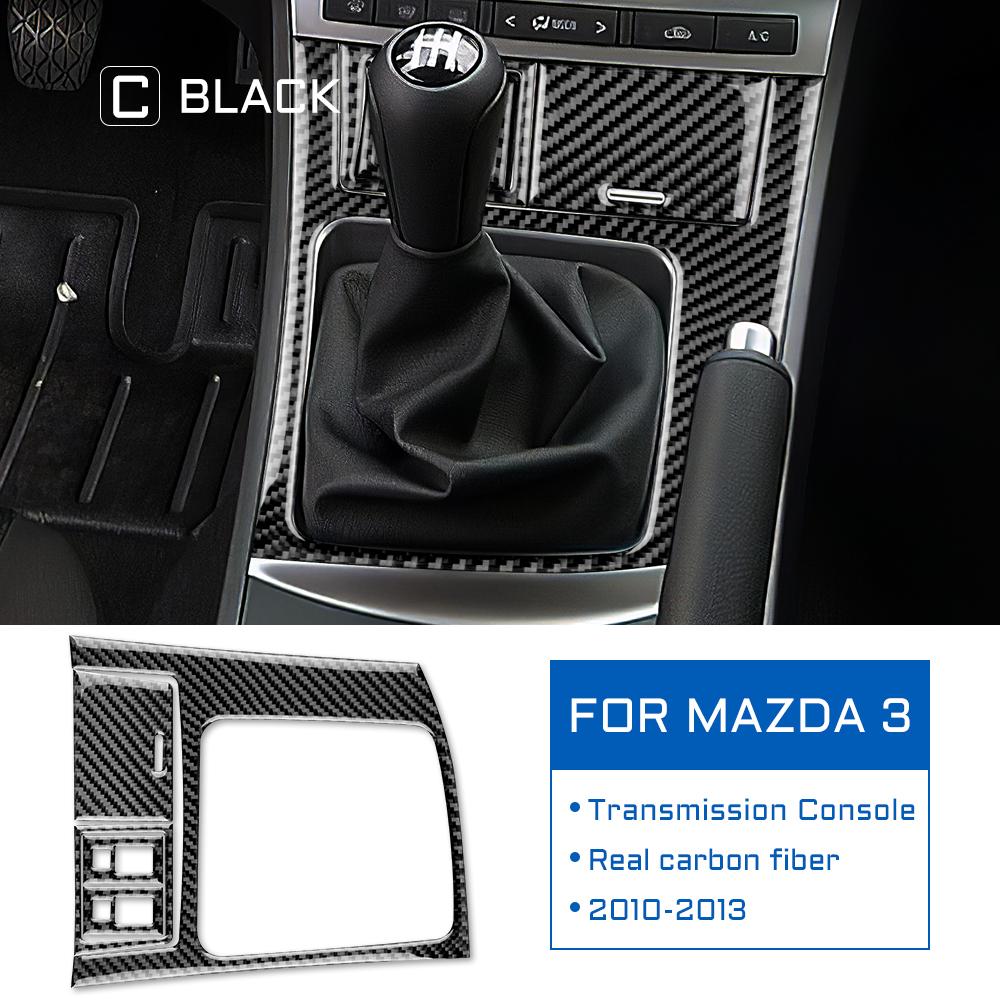 Forged Real Soft Carbon Fiber for Mazda 3 2010 2011 2012 2013 Accessories Car Gear Shift Frame Panel Cover Sticker Interior Trim