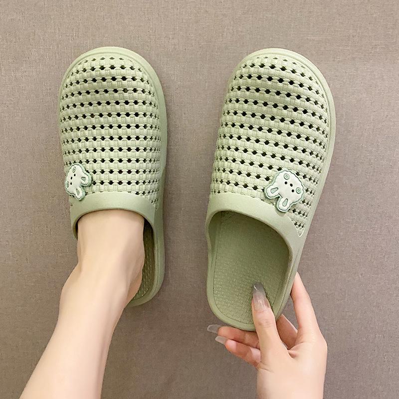 

Женские модные сандалии Hollow 2024 года — дышащие, удобные, плоские пляжные тапочки 37 зелёный