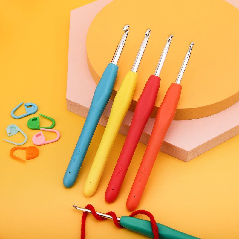 Non-Slip Soft Grip Crochet Hook Set with Handmade Knitting Bag