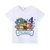 Children's Cartoon Paw Patrol Cotton T-shirt, Numbers 1-9, Short Sleeve, European and American Style
