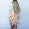 Women's Fashion Casual Retro Floral Print Mid-Length Cardigan Jacket
