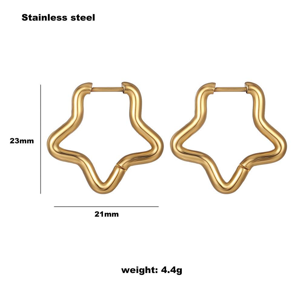 Trendy Geometric Stainless Steel Earrings: Pentagram, Heart, Square & Polygon Shapes