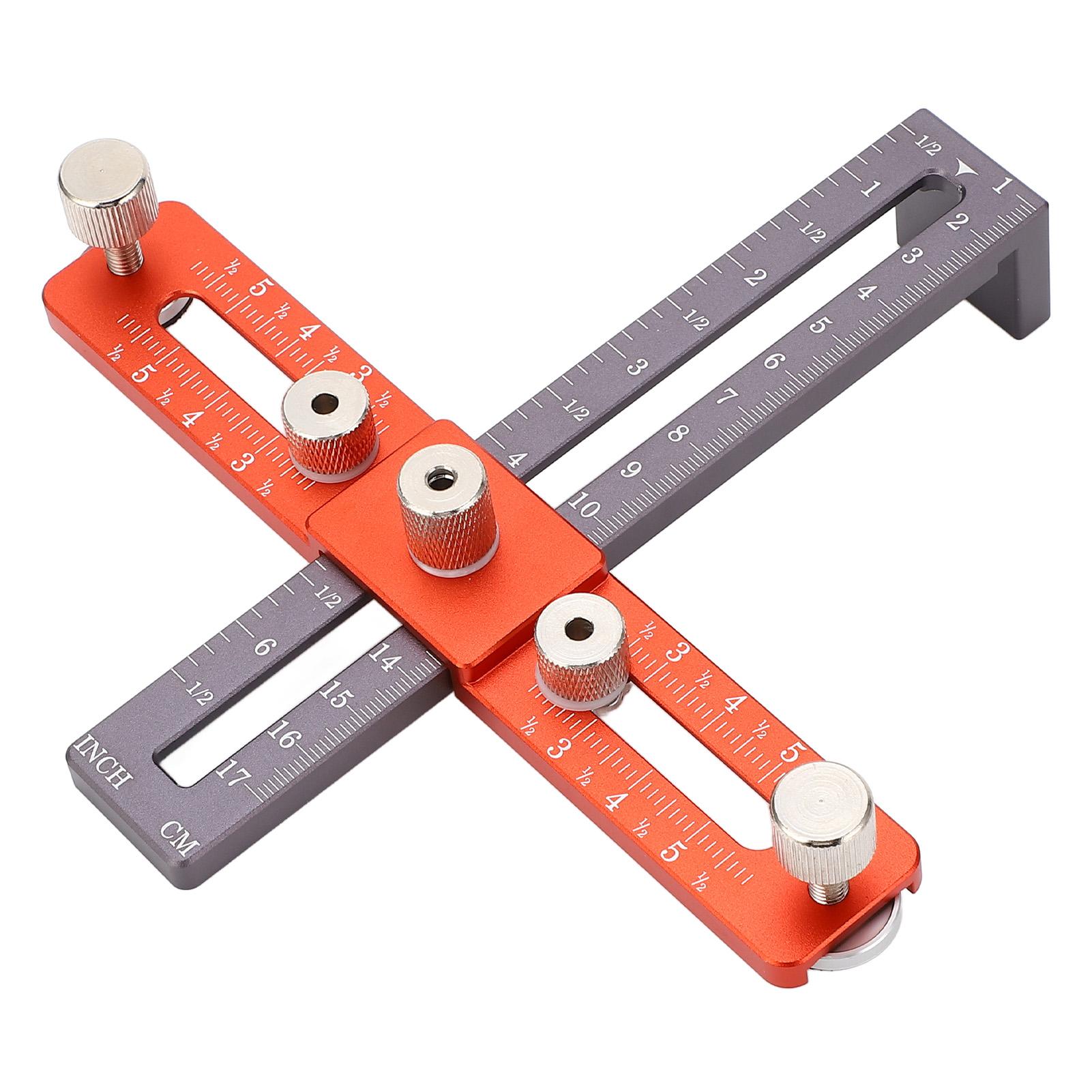 

Локатор для установки дюбелей на фурнитуру для шкафов, регулируемая высота, алюминиевый сплав, отверстие для ручки шкафа с 2 оранжевый/серый