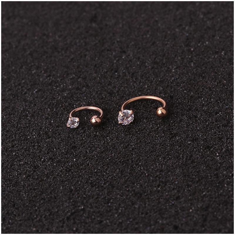 C-Shaped Zircon Nose Stud with Stainless Steel Screw