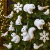 Flocking Christmas Tree Pendant Polar Bear Snowflake Hanging Pendant  Home Decoration