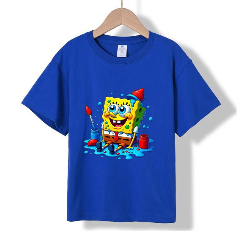 XH43 MINISO 2026 Summer New Printed Cotton Round Neck T-shirt for Children Aged 1-16, Boys and Girls
