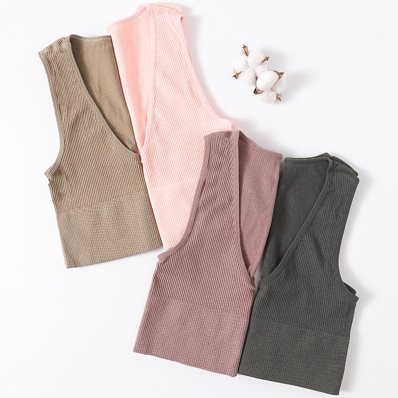 Women Ribbed Knit Sleeveless Racerback Crop Tank Top