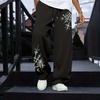 Fashion Street Trendy Brand Large Loose Thorn Printed Casual Summer Men's and Women's Pants