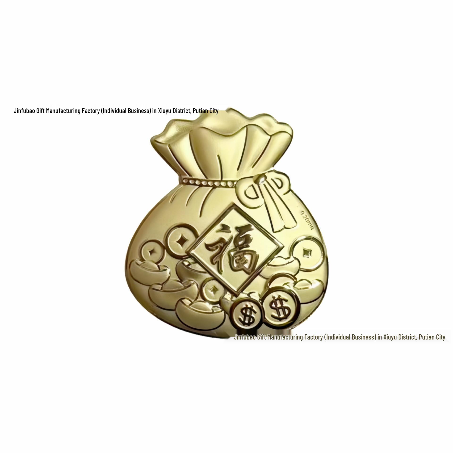 999 Pure Gold Lucky Bag Keychain – Wealth & Treasure Charm Random Small Accessories