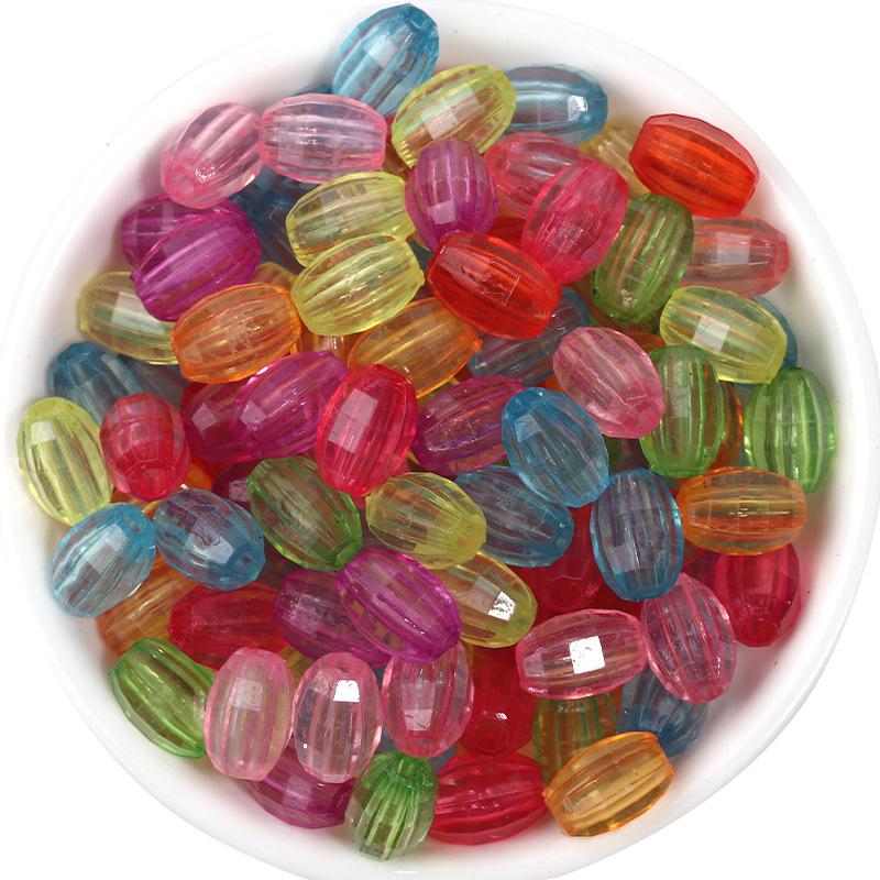 Acrylic Candy Color Faceted Beads: Transparent Square and Rhombus DIY Beading Materials