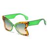 Women's Retro Butterfly Sunglasses - Elegant Color Block Design with Sun Protection