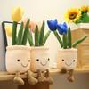 Lifelike Tulip Plant Plush Soft Plush Stuffed Toys Potted Flower Tulip Bookshelf Home Living Room Decor For Girl Gift