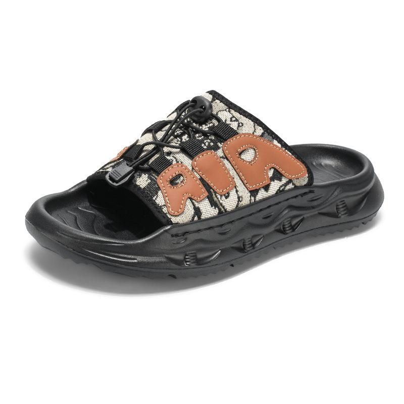 

Slippers outer wear men s summer thick-soled outdoor sandals new trend personalized non-slip boys one-word beach shoes 39