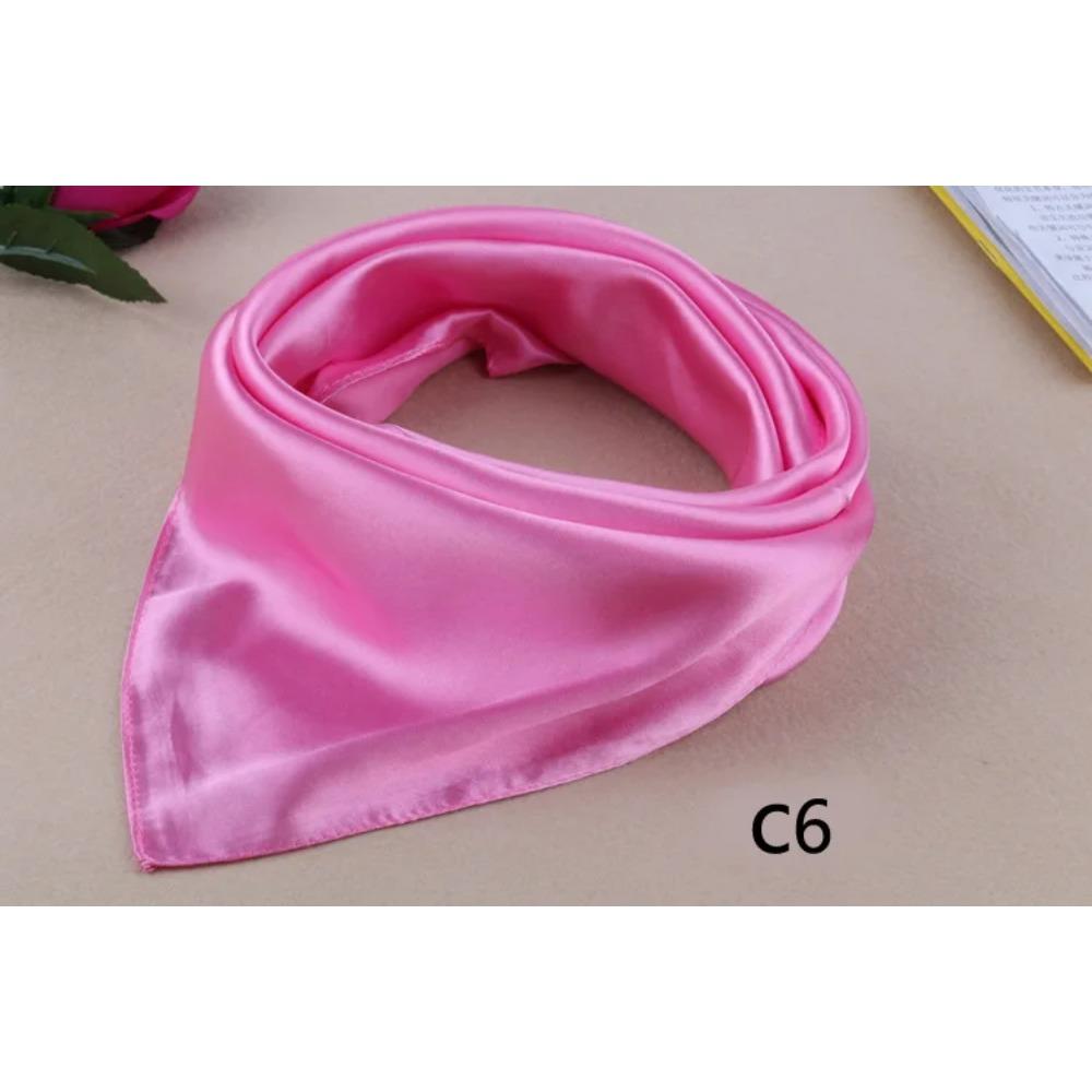 WZCX 60*60cm Damen Einfarbig Seidenschal Frühling Herbst Mode Neu Einfache Quadratische Schals für Damen Damenschal