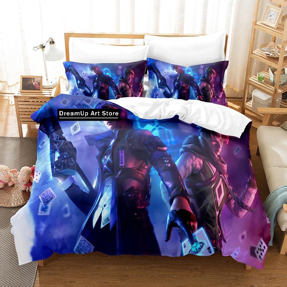 3D Game Garena Free Fire Bedding Set Quilt Cover Bed Cover with Pillowcase Twin Single Queen King Size Boys Adult Home Textile