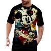 Men Disney Mickey Mouse Print T-Shirt Summer Men's Street Fashion Casual Sports Loose O Neck Quick Dry Short Sleeve Clothing Kid