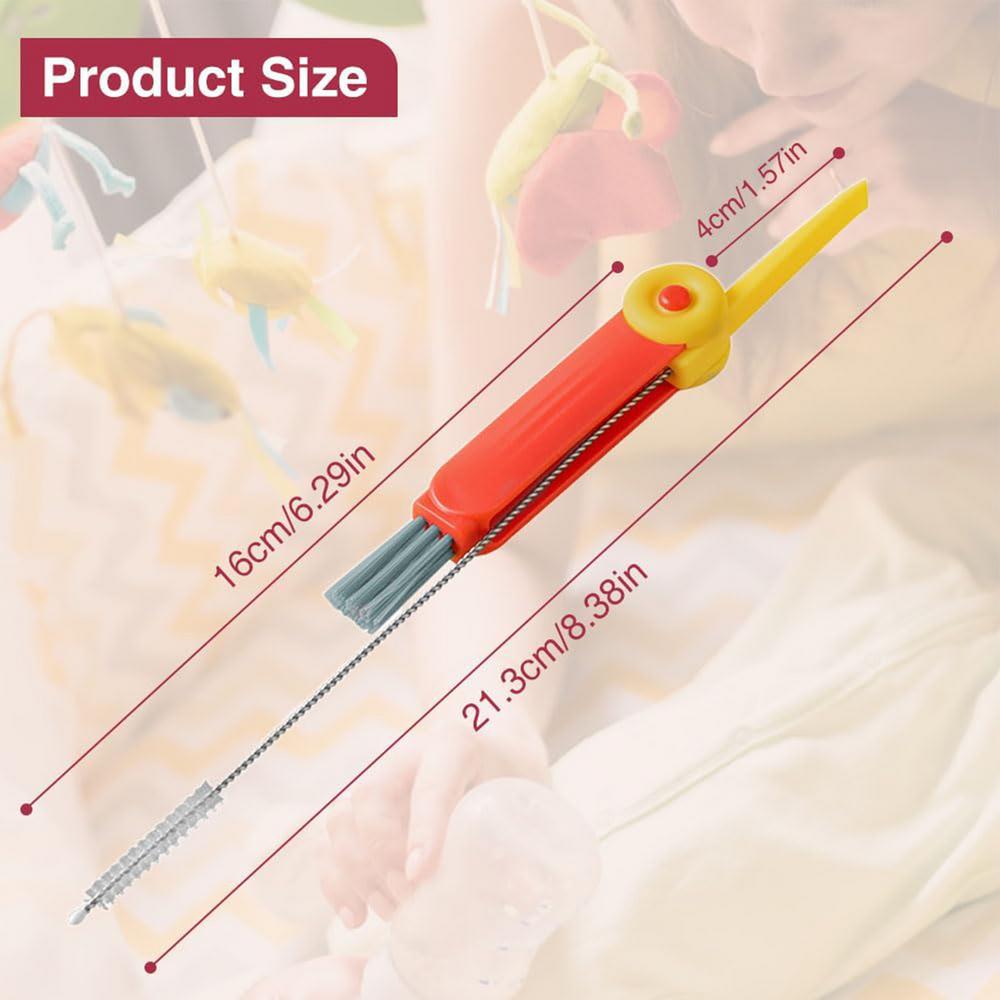 

Portable Rotable Cleaning Brush Water Bottle Cover Cleaning Brush Multifunctional Cup Crevice Cleaning Brush Cleaner червоний