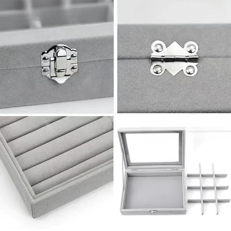 1PC Jewelry Classification Storage Box - Transparent Visible Holder for Earrings Rings Necklaces Display