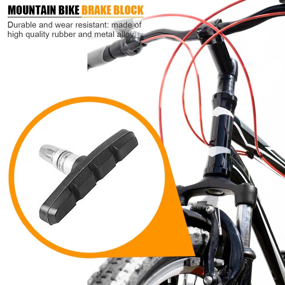 20-1PCS Mountain Road Bike Brake Block Practical Rubber Metal V-brake Shoes Pad Wear Resistant Bicycle Riding Brake Accessories