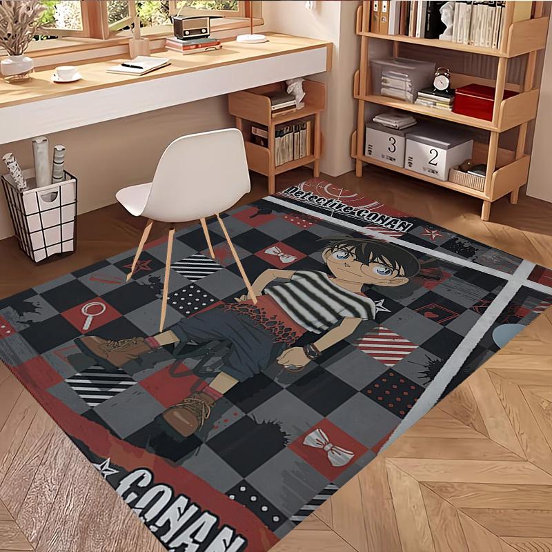 Detective Conan Print Rug, Washable Floor Carpet, For Entryway Dorm Laundry Room Office Study, Home Decor Birthday Christmas Gift