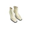 2025 new side zipper versatile high-heeled boots fashionable temperament short boots retro pleated thin boots women