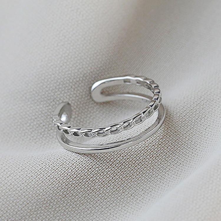 

Новая корейская версия простого полого кольца-цепочки двойного плетения для мужчин и женщин, модное универсальное кольцо с нишевым дизайном для личности