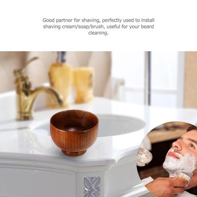 Anself Pennello da barba in legno di alta qualità Ciotola per crema da barba Tazza di sapone Tazza di sapone per la pulizia del viso maschile