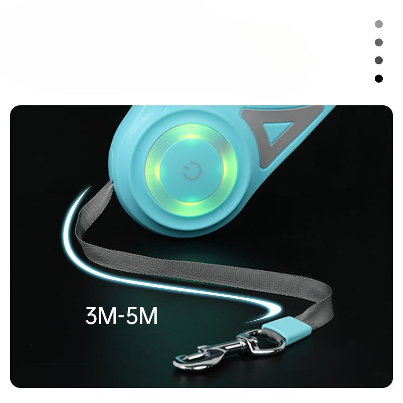 LED Light-emitting Rope, Automatic Telescopic Dog Leash, Dog Walking Rope That Doesn't Hold Hands, Pet Leash Products