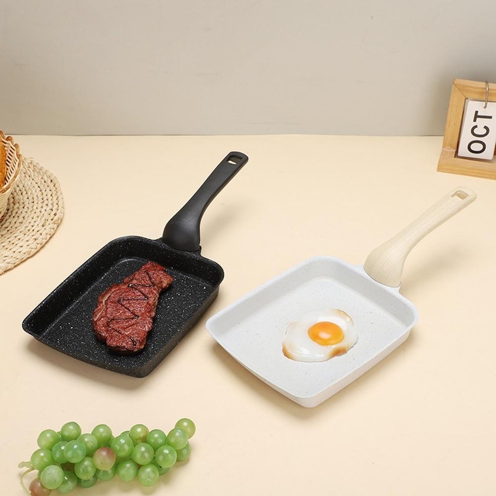 35x15cm Non-Stick Tamagoyaki Pan Granite Coated Rectangular For Frying Pan for All Stovetops Lightweight Design Black