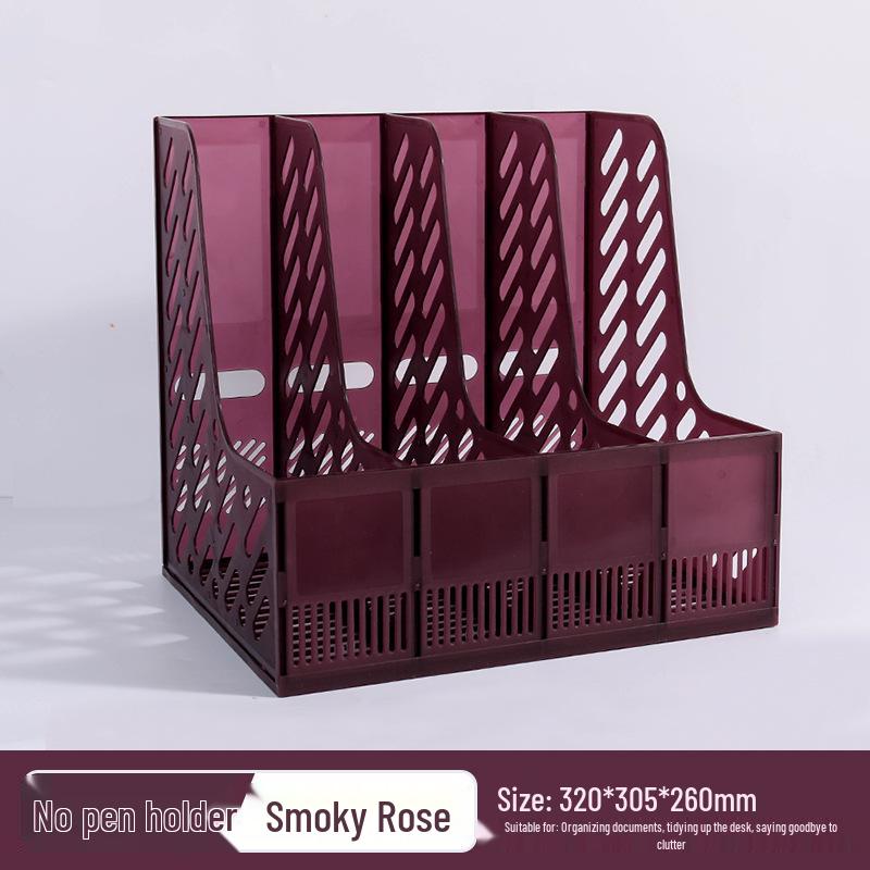 Retro Multi-Layer Pen Holder & A4 File Organizer for Desk