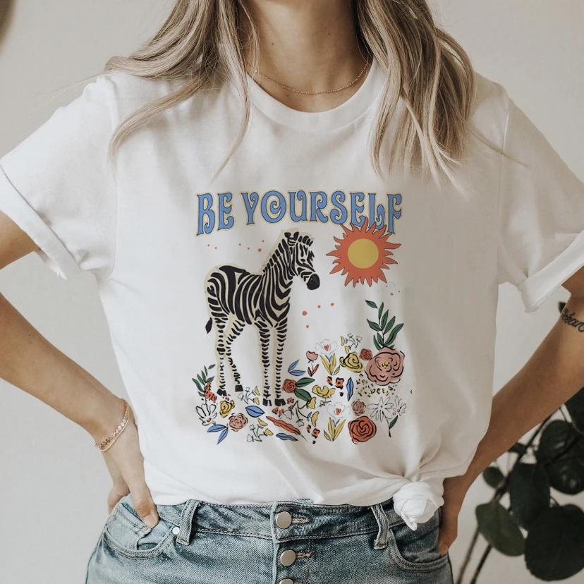 Retro Car Print Shirt 90s Cute Tees Ladies Women Short Sleeve Summer Clothes Tops Female Fashion Cartoon Tshirts Graphic TShirt