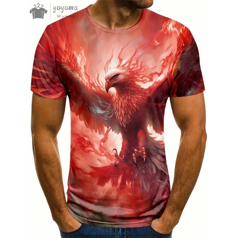 Animal Dragon 3D Print Sport Breathable Men TShirt Outdoor Street Harajukur
