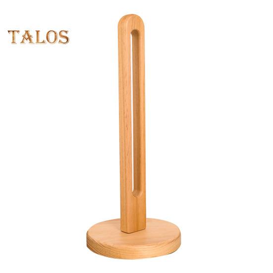 

Деревянный держатель для бумажных полотенец с устойчивым основанием, нескользящая конструкция, простая установка, держатель для рулонов бумаги на кухне, стойка для хранения бежевый