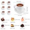 TOPPERFUN 24-teiliges Miniatur-Lebensmittel- und Kaffeetassen-Set, 1:Maßstab 1:12, für Puppenhäuser, Enthält 12 Kuchendummies, 6 Mini-Tassen und 6 Untertassen, Harz und