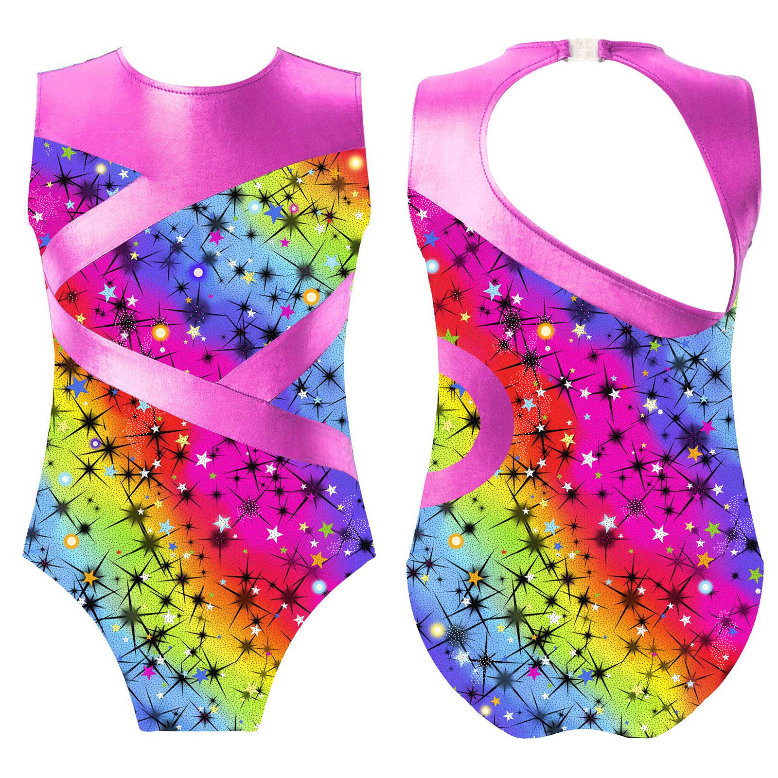 

Дівчачий металізований леотар без рукавів з круглим вирізом, ажурний, з печворком, гімнастичний боді, танцювальний костюм 3-4 Years