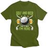 Custom Classic Golf And Beer T Shirts Men Tshirt Casual Tee Pure Cotton Slim Fit Tshirts Merch