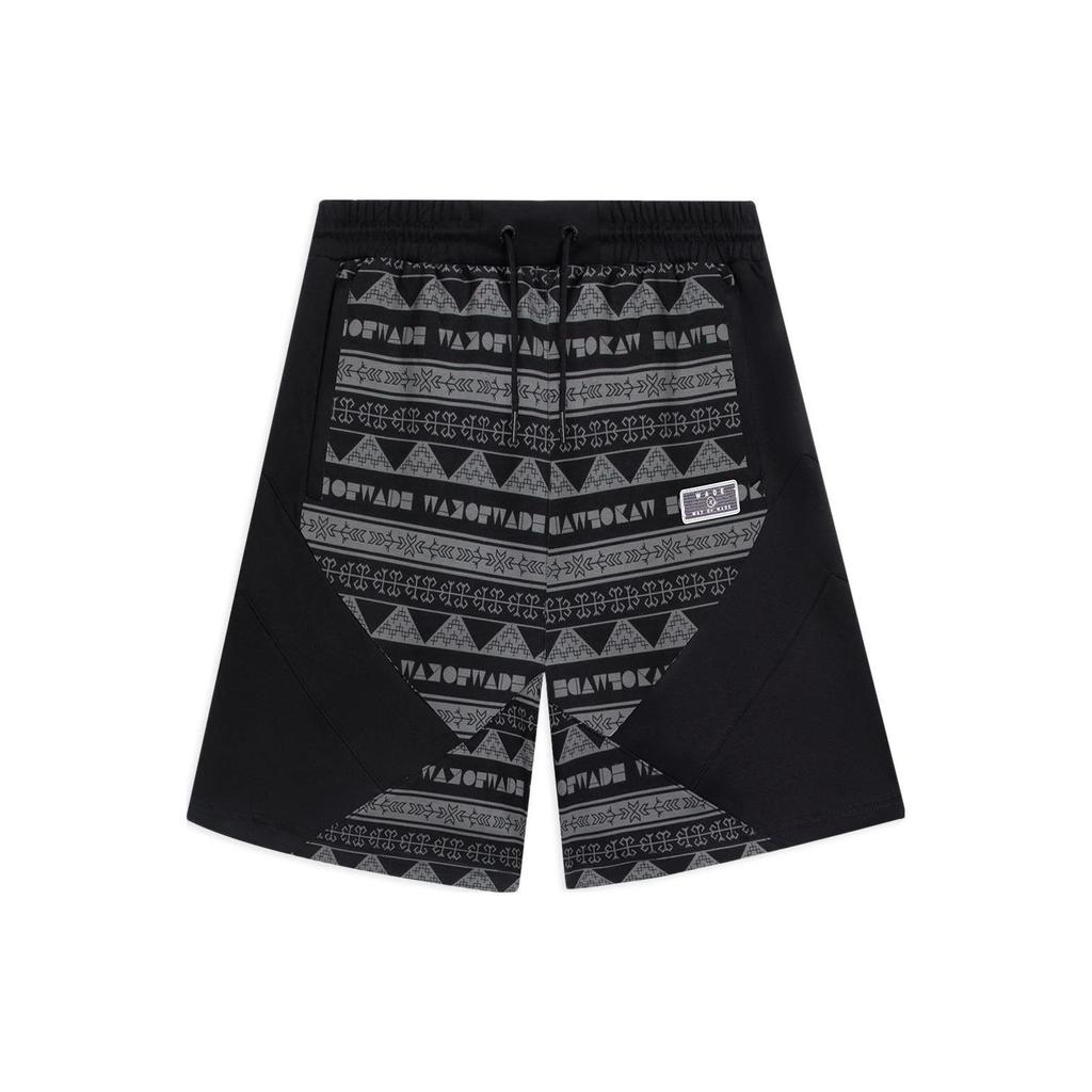 Li Ning Wade Series Geometric Pattern Printed Loose Fit Casual Shorts Men Shorts Black AKSS807-3
