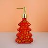 Christmas Design Glass Dispenser Bottle Refillable Pump for Shampoo Soap Lotion Holiday Bathroom Decor Gifts Vanity Organizer