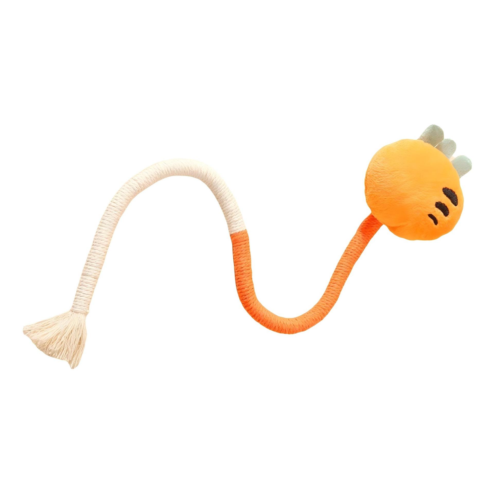 

Кошачья веревка-когтеточка, хлопковая веревка, устойчивая к укусам, жевательная игрушка, лапа, коготь, защитная мебель, царапающая игрушка, головоломка для кошек, милая форма оранжевый